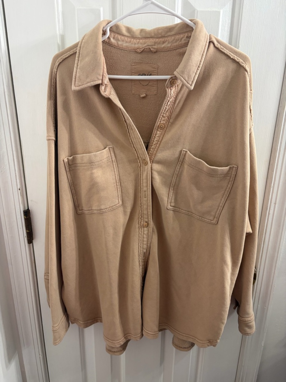 aerie Dusty Peach Knit Crew Cardigan